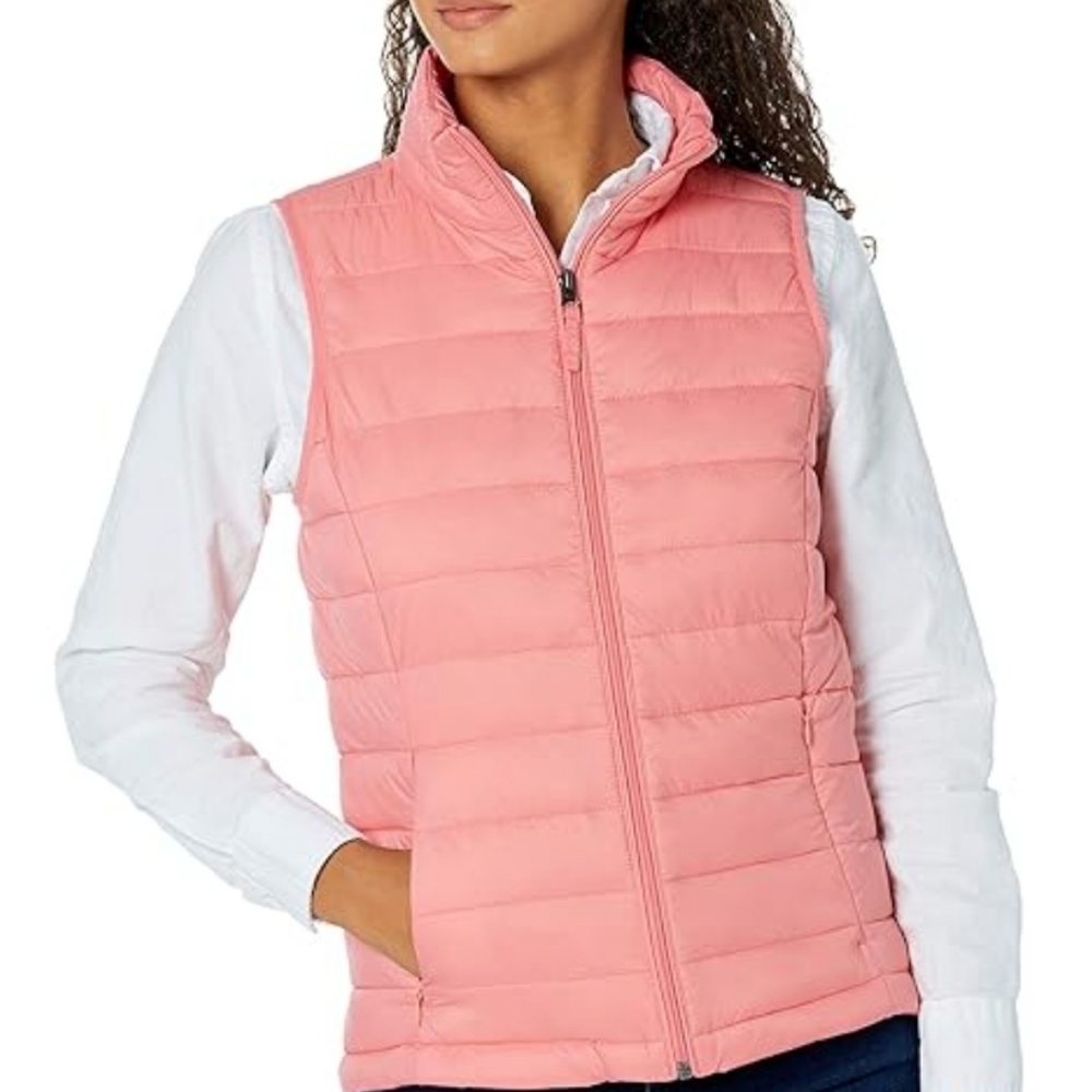 Amazon Essentials Women's Pink Puffer Vest